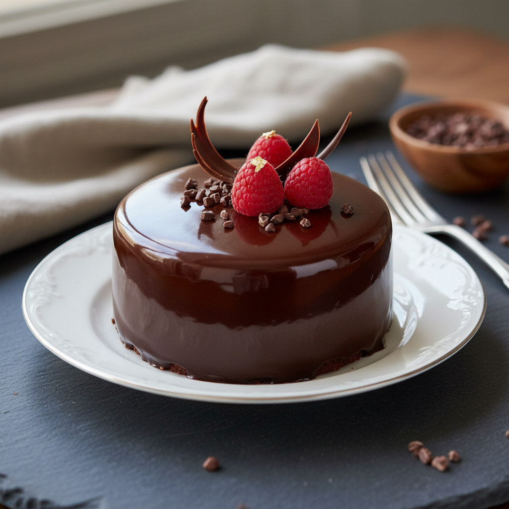 Photo de Recette du glaçage au chocolat noir brillant et intense