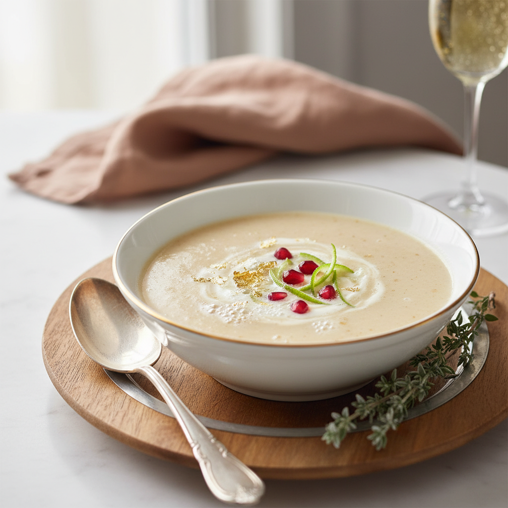 Photo de Recette de soupe de champagne festive et pétillante