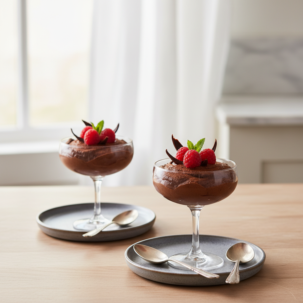 Photo de Recette de la mousse au chocolat noir intense et aérienne