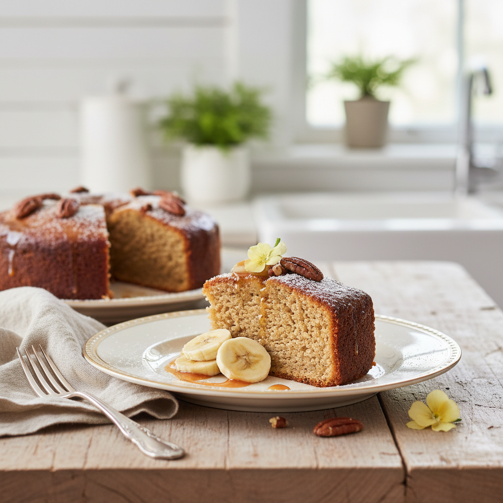 Photo de Recette de gâteau à la banane fondant et très moelleux