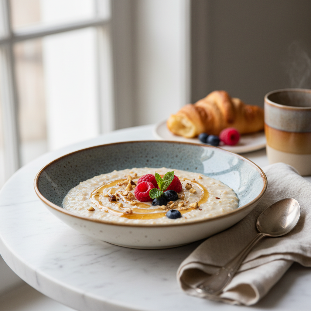 Photo de Recette du porridge onctueux aux flocons d'avoine