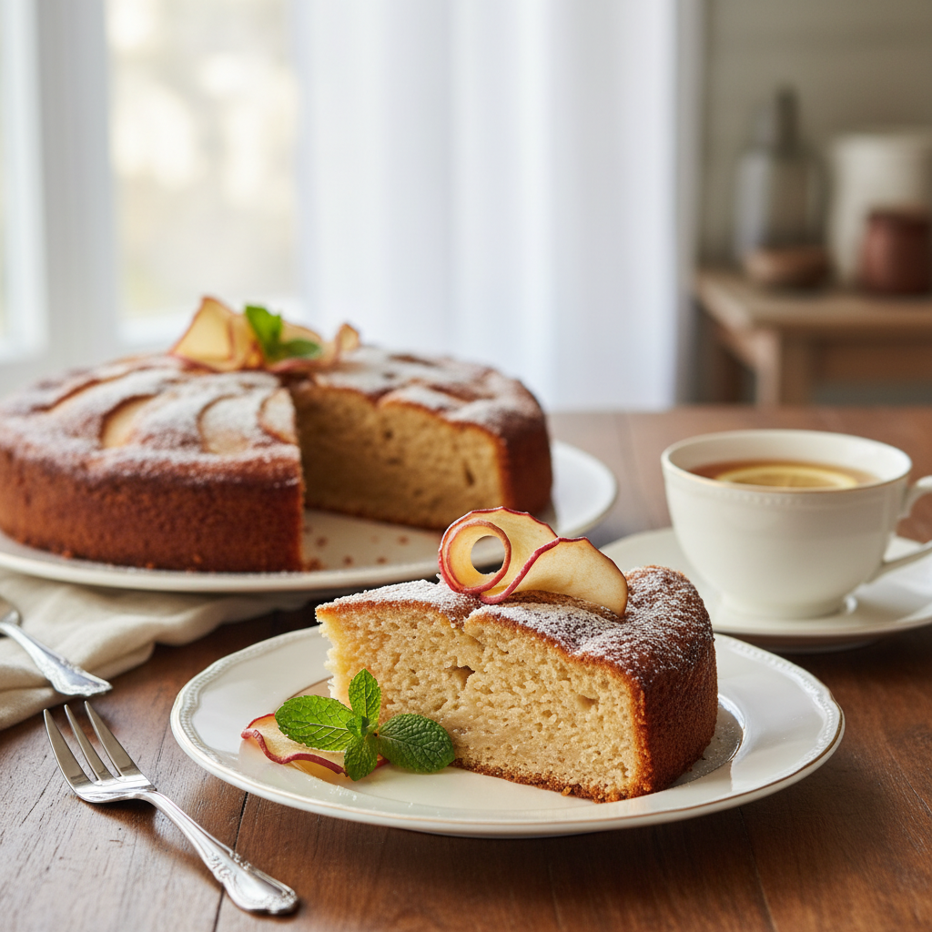 Photo de Recette de gâteau aux pommes grand-mère ultra moelleux