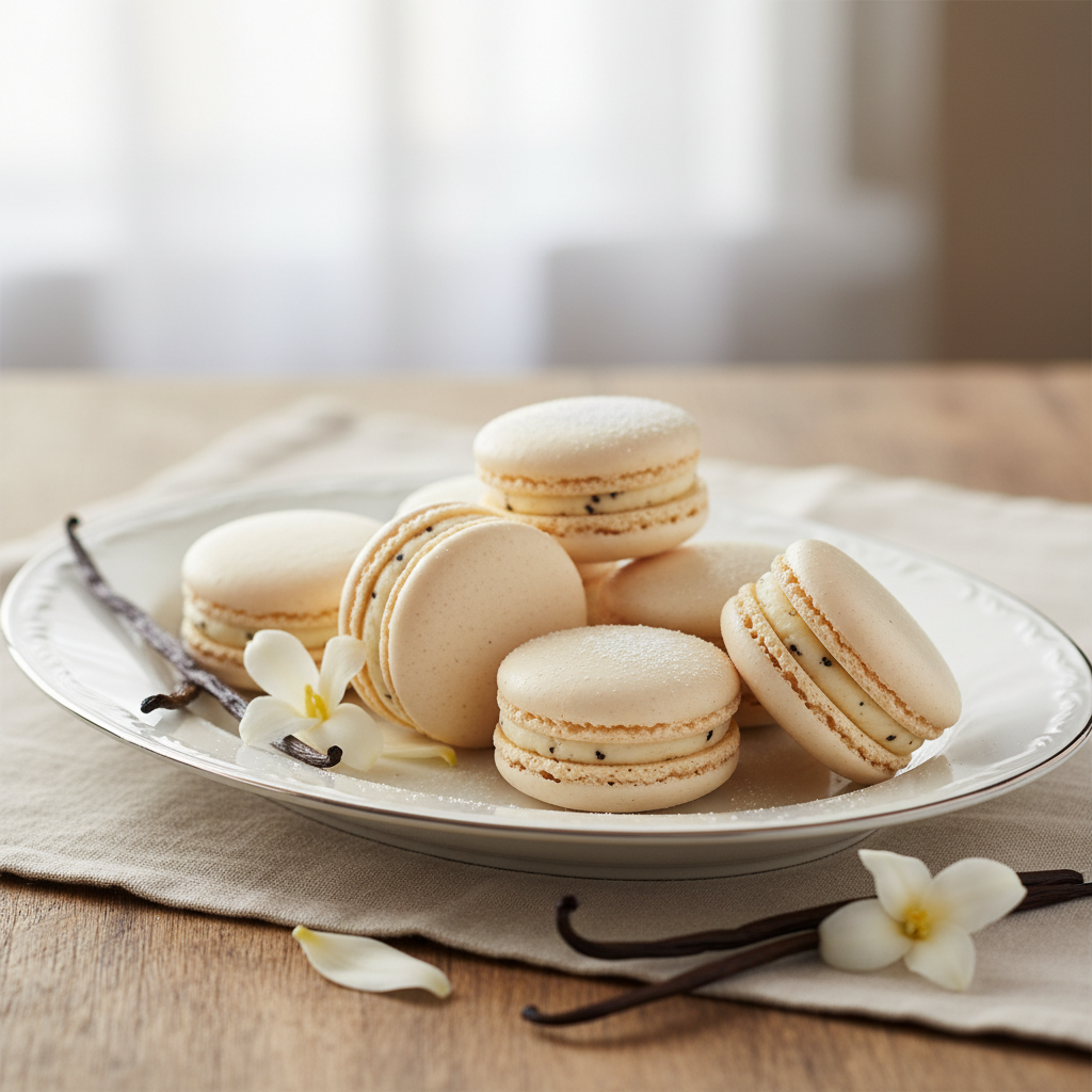 Photo de Recette de macarons traditionnels à la vanille intense