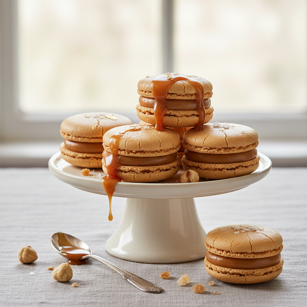 Photo de Recette des macarons au caramel au beurre salé fondant