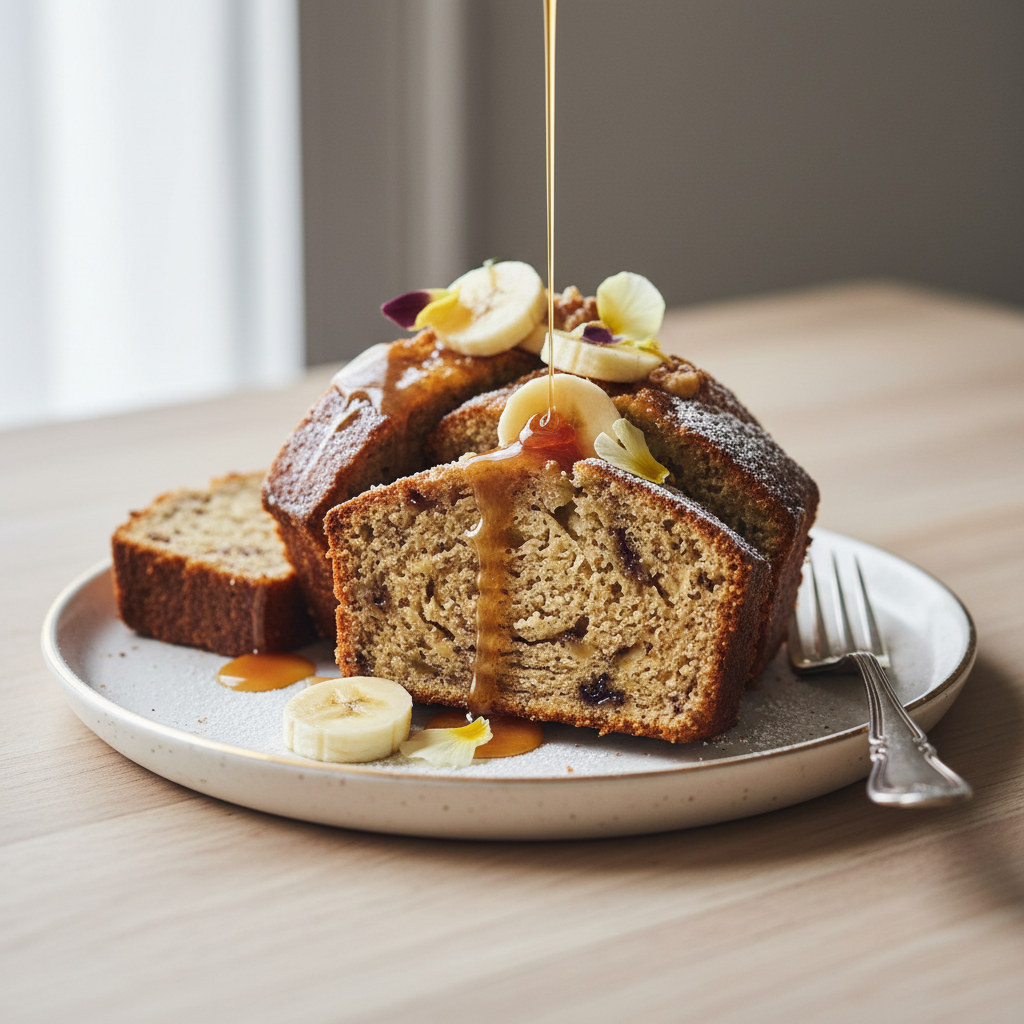 Photo de Recette de cake à la banane fondant et parfumé