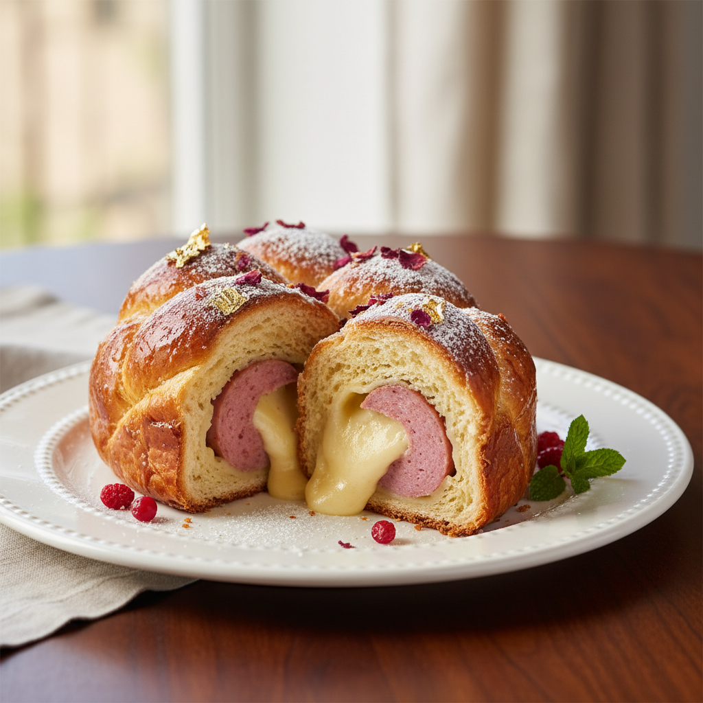 Photo de Recette de la brioche au saucisson lyonnaise et fondante