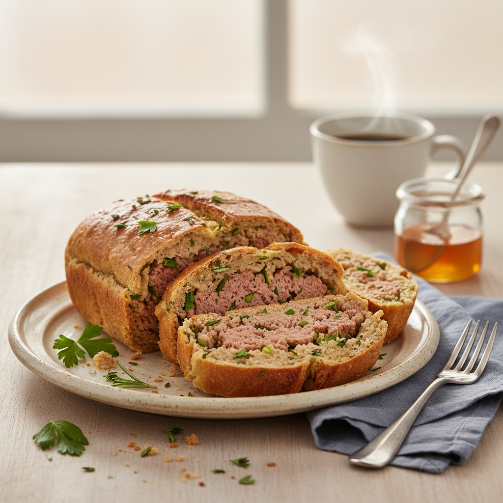 Photo de Recette de pain à la viande et herbes fraîches