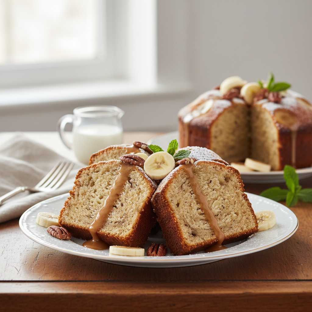 Photo de Recette de gâteau à la banane moelleux et inratable