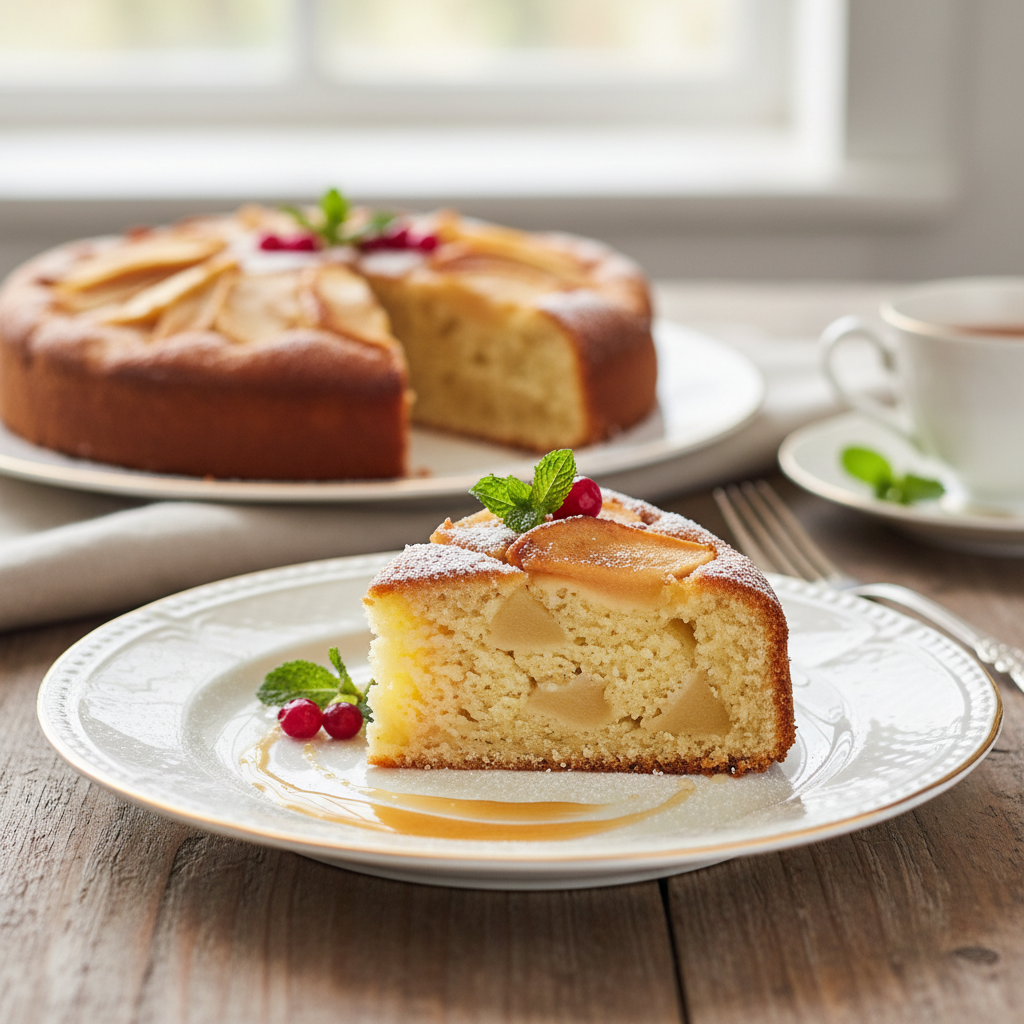 Photo de Recette du gâteau au yaourt aux pommes fondant et fruité