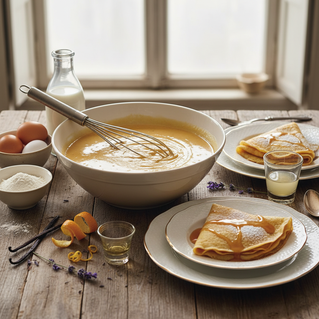 Photo de Recette de pâte à crêpes traditionnelle et parfumée