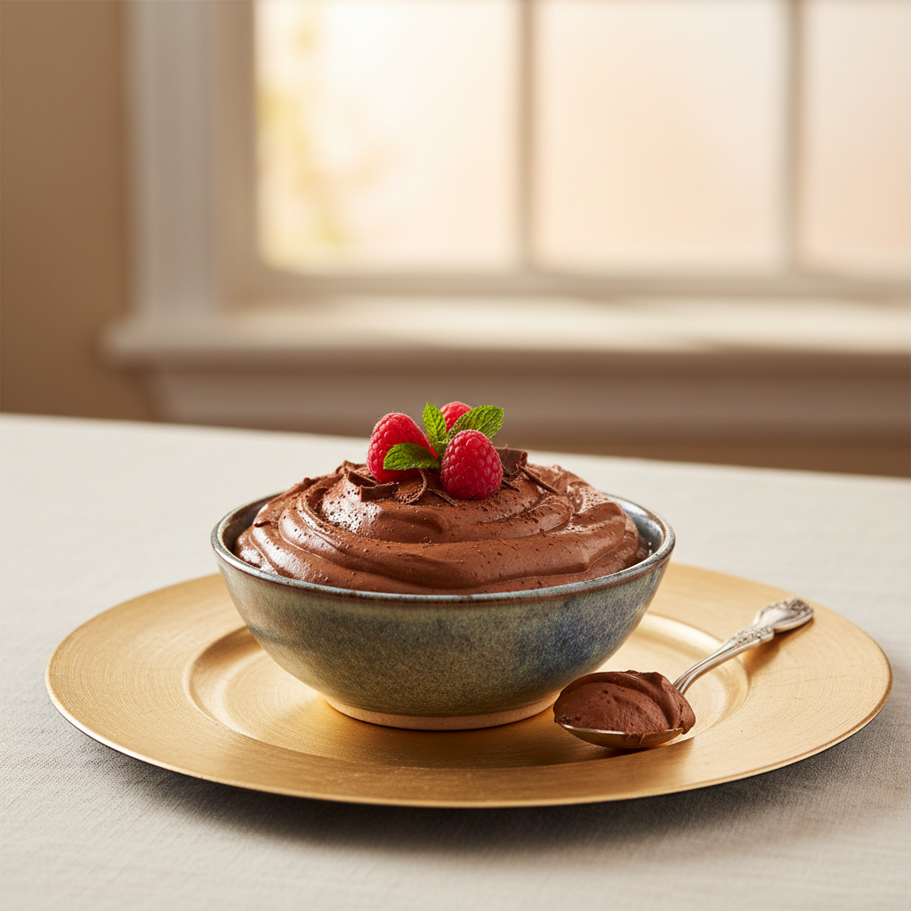Photo de Recette de la mousse au chocolat onctueuse et aérienne