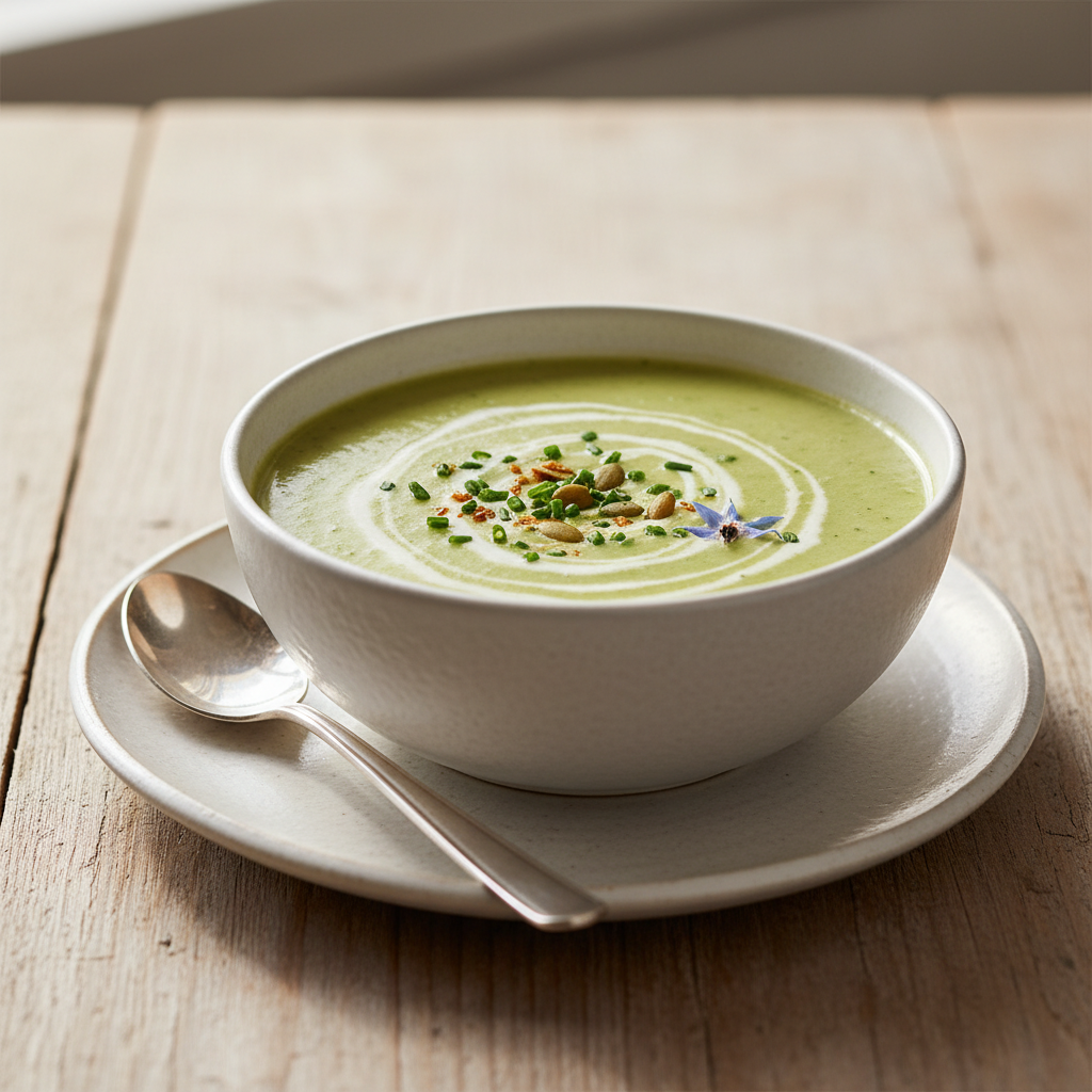 Photo de Recette de velouté de courgettes onctueux à la crème