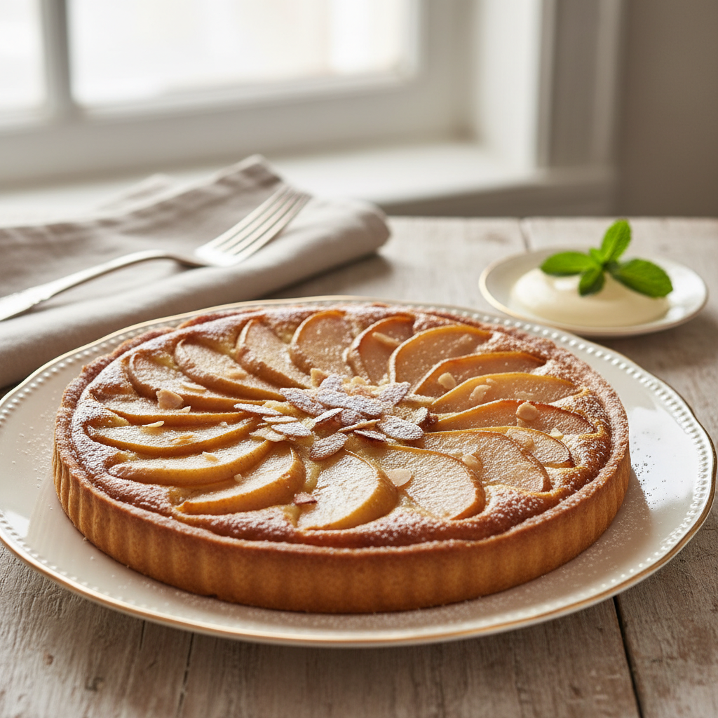 Photo de Recette de tarte amandine aux poires fondantes