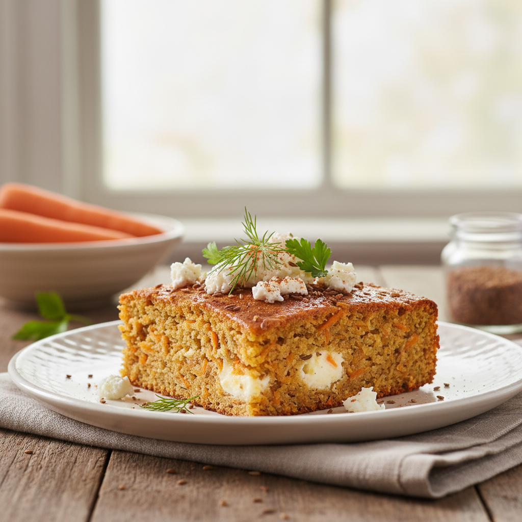 Photo de Recette de cake carotte salé moelleux au cumin et chèvre