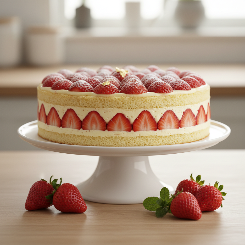 Photo de Recette de fraisier facile et inratable à la crème diplomate