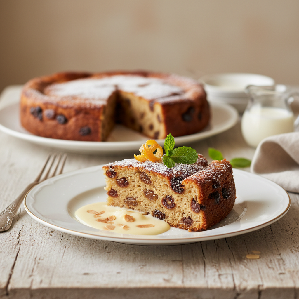 Photo de Recette de pudding au pain rassis et raisins secs