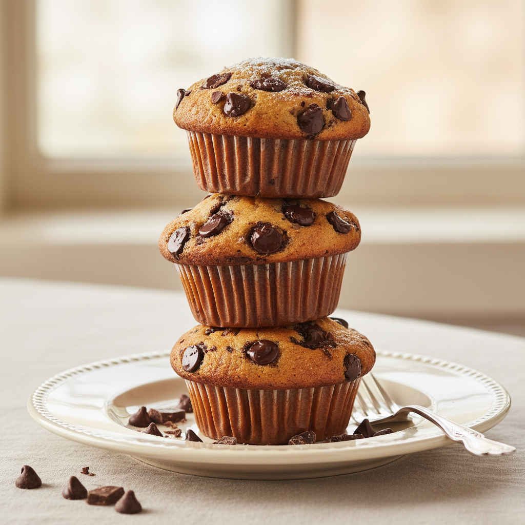 Photo de Recette des muffins aux pépites de chocolat façon bakery