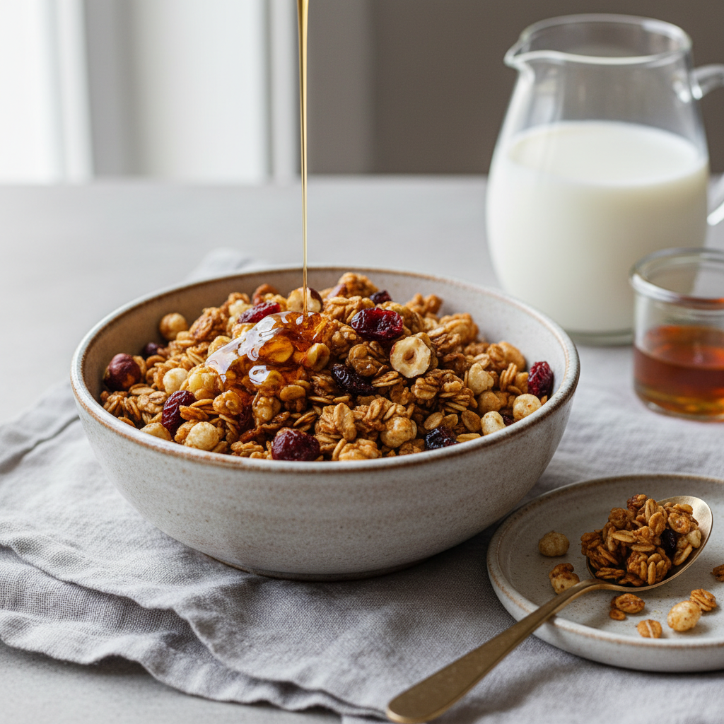 Photo de Recette de granola maison aux noisettes et sirop d'érable