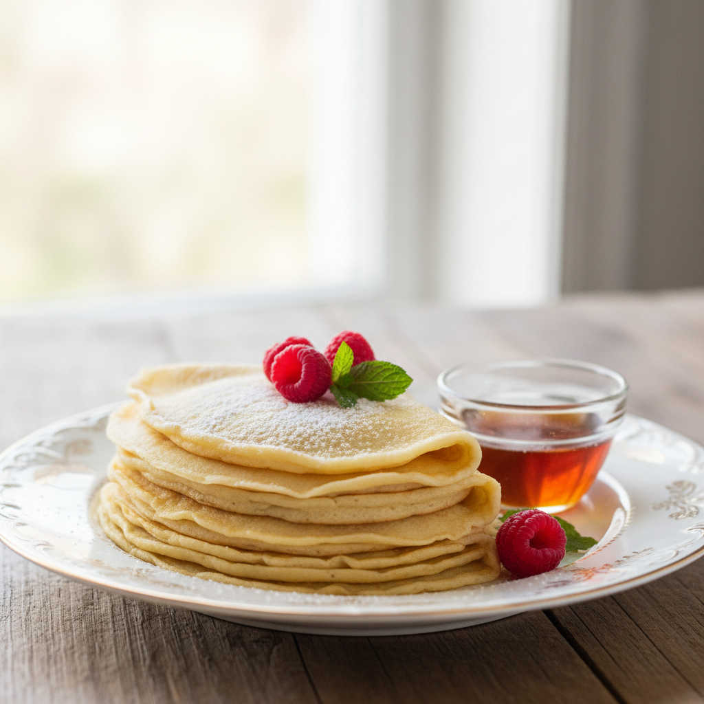 Photo de Recette de crêpes légères et moelleuses avec 2 œufs