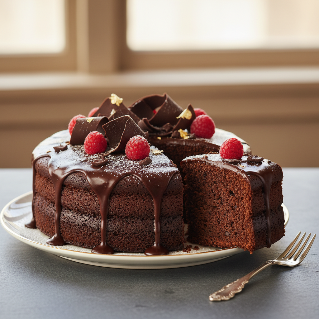 Photo de Recette du gâteau au yaourt au chocolat noir intense