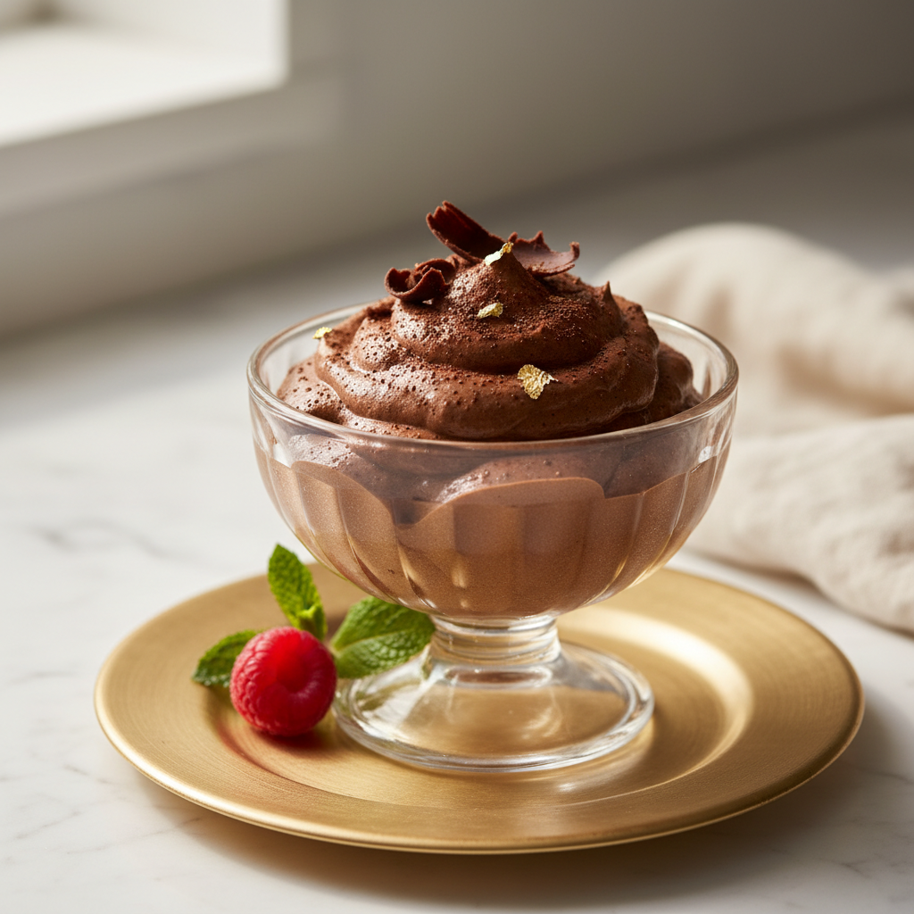 Photo de Recette de mousse au chocolat noir aérienne et intense