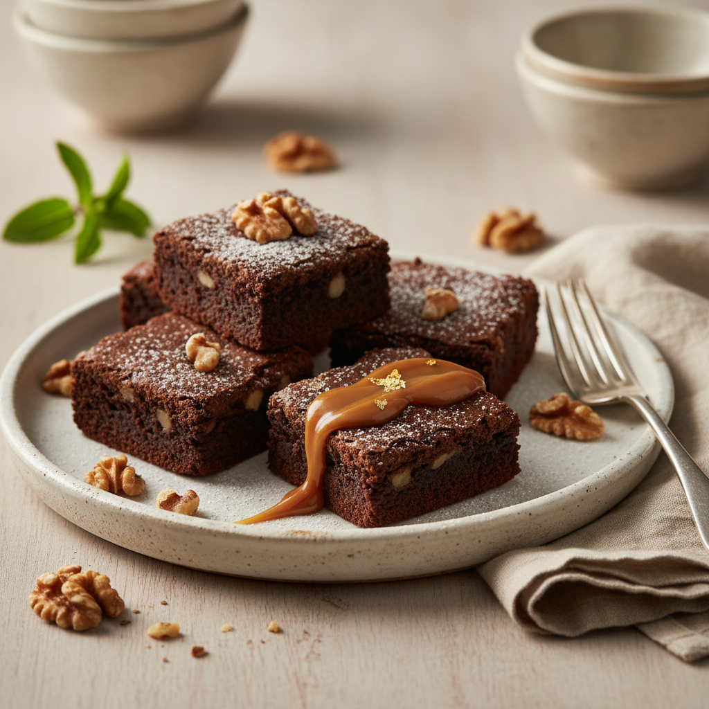 Photo de Recette de brownies gourmands aux éclats de noix