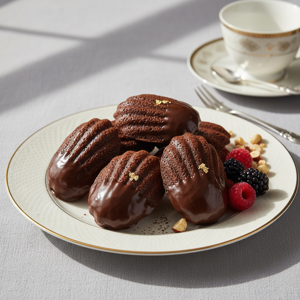 Photo de Recette des madeleines au chocolat noir et leur coque croquante