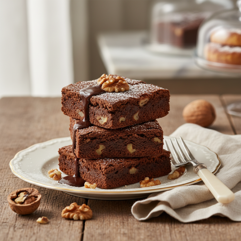 Photo de Recette de brownie traditionnel aux noix croquantes