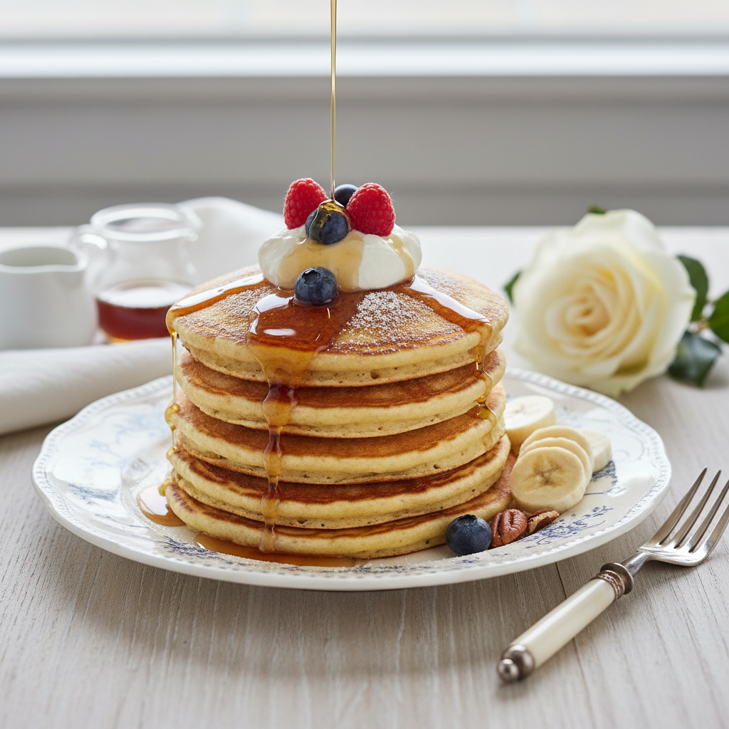 Photo de Recette de pancakes américains épais et ultra moelleux