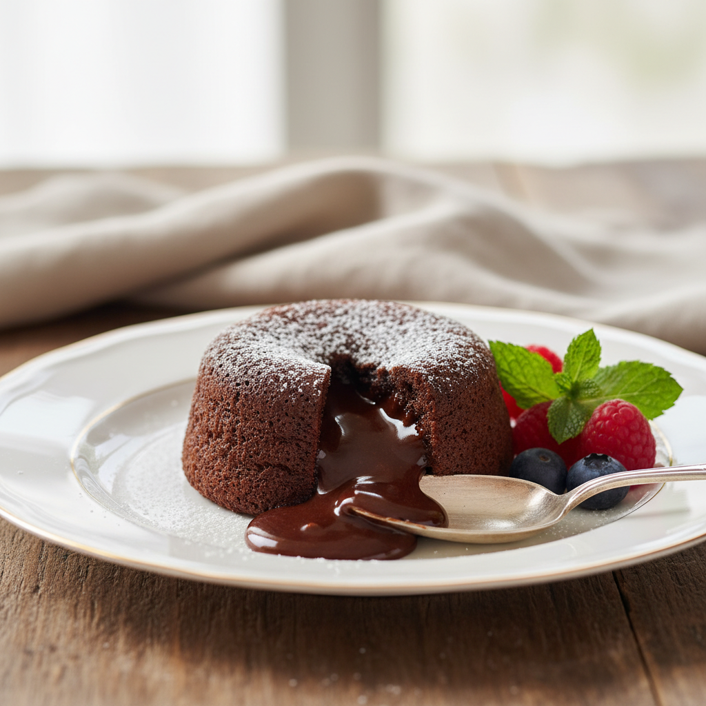 Photo de Recette du fondant au chocolat Nestlé au cœur coulant