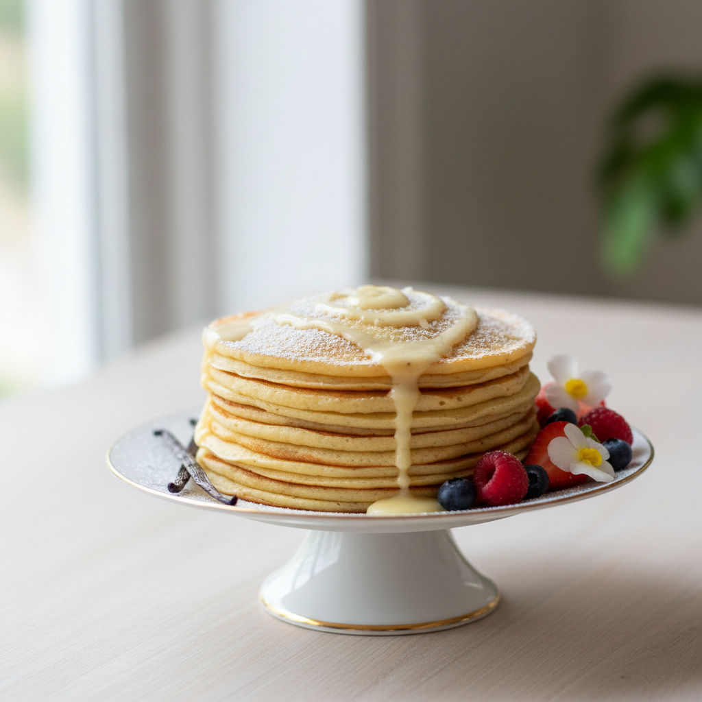 Photo de Recette de crêpes moelleuses sans beurre au parfum de vanille
