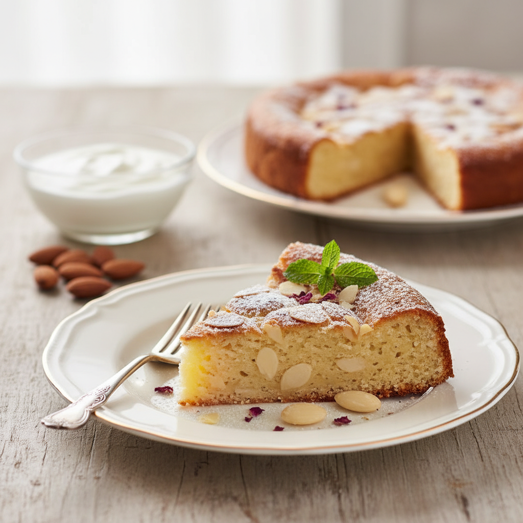 Photo de Recette de gâteau sans beurre au yaourt et amandes