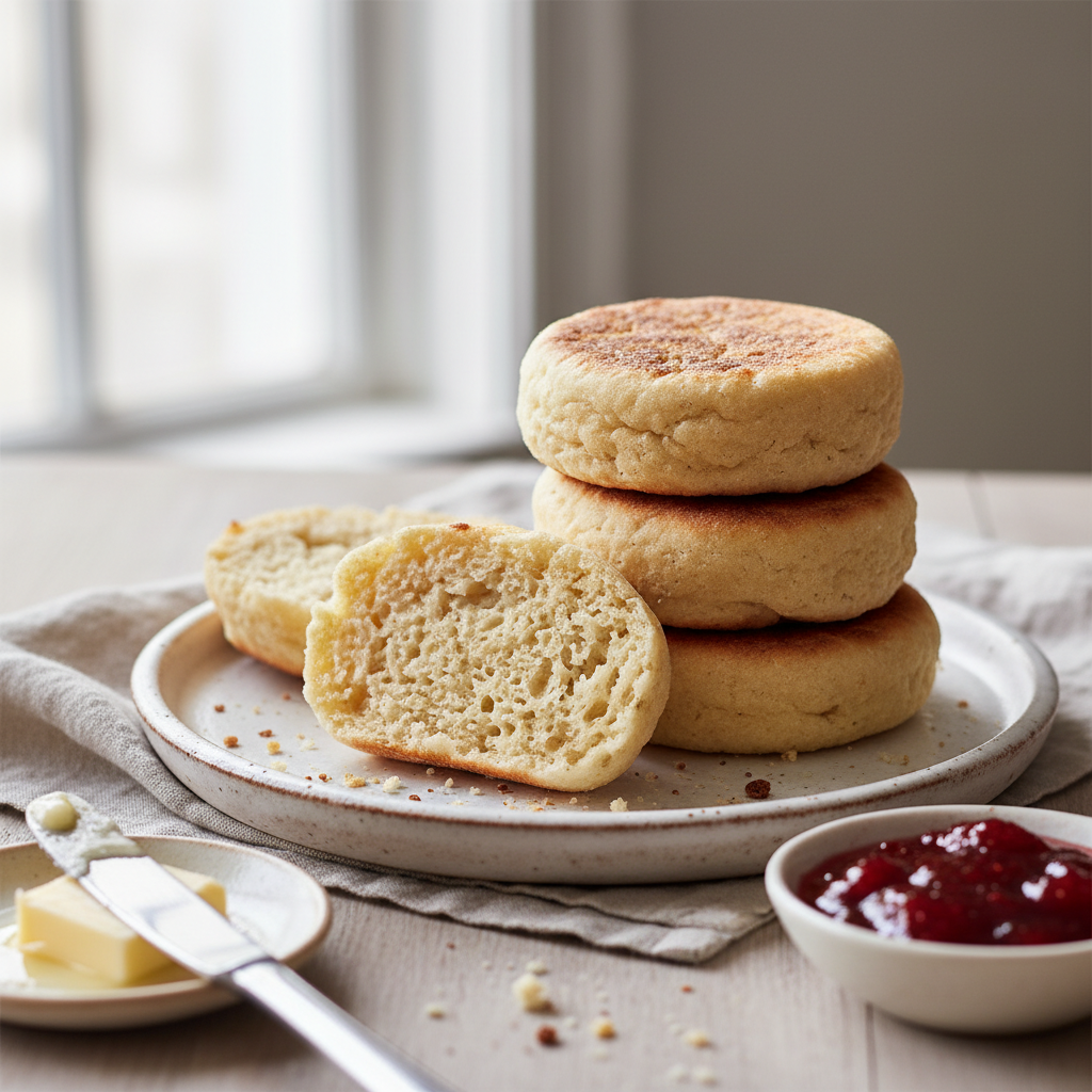 Photo de Recette des muffins anglais maison moelleux et alvéolés