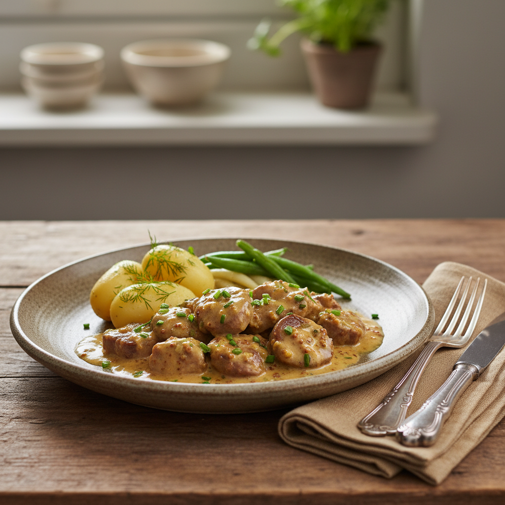 Photo de Recette des rognons de porc à la crème et moutarde