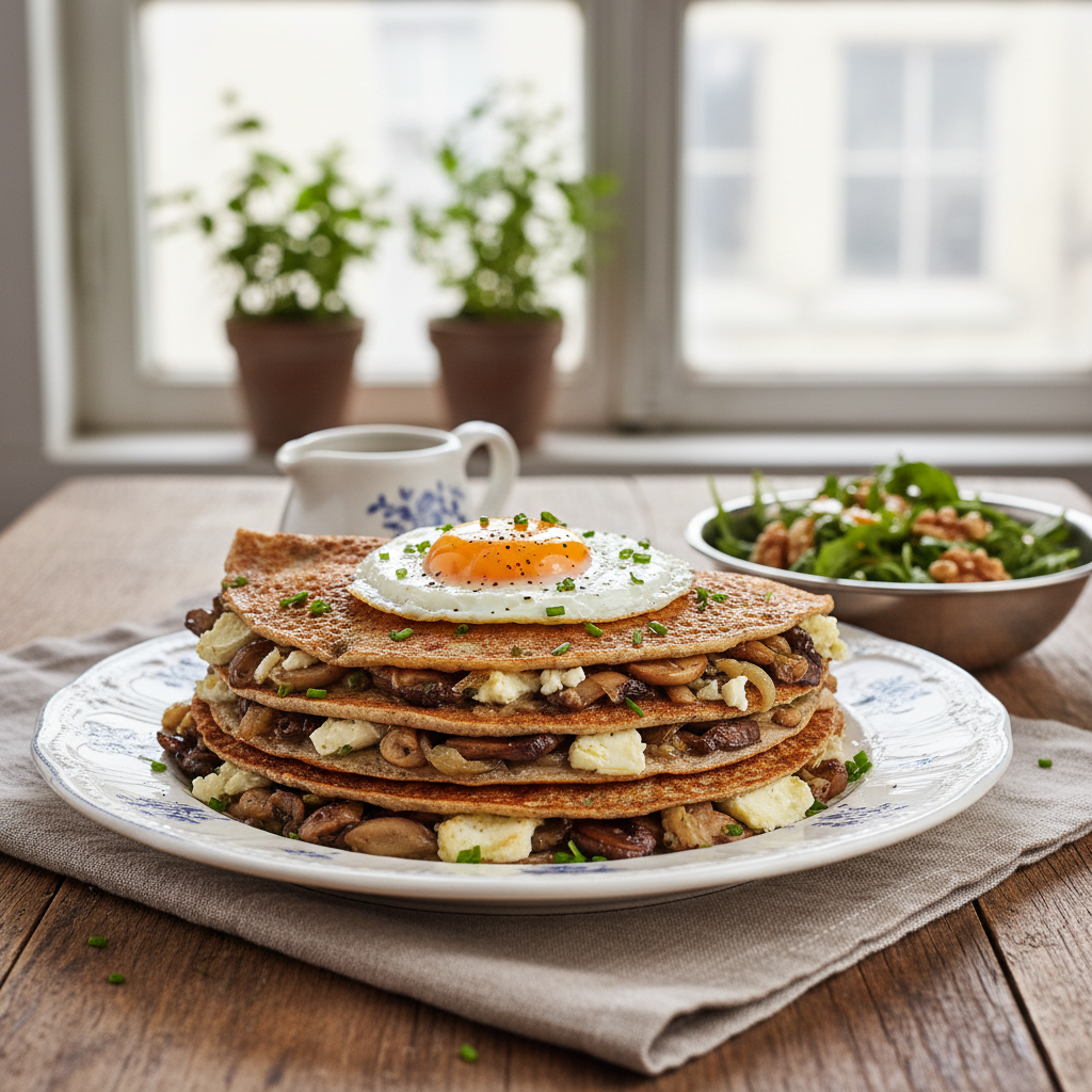 Photo de Recette de crêpes salées à la farine de froment