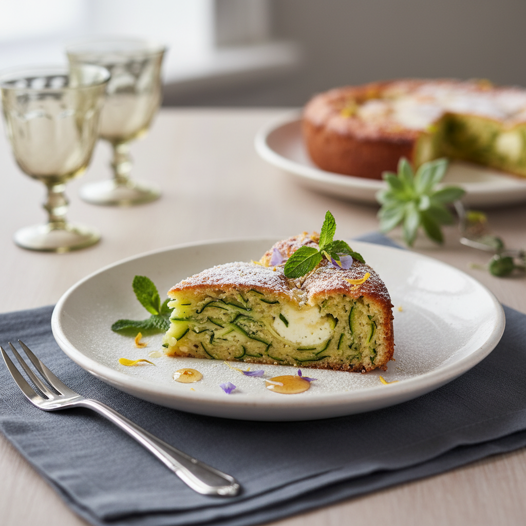 Photo de Recette de cake aux courgettes moelleux et féta fondante