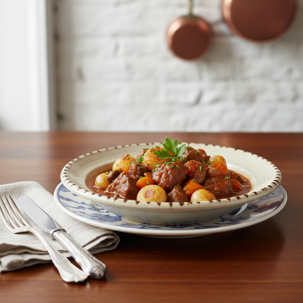 Photo de Recette du sauté de veau Marengo aux petits oignons