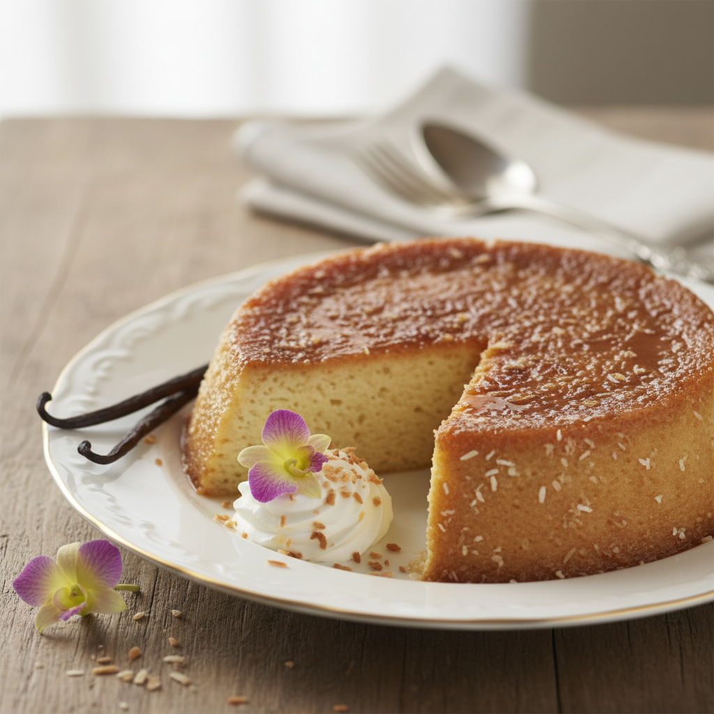 Photo de Recette du flan coco antillais traditionnel et vanillé