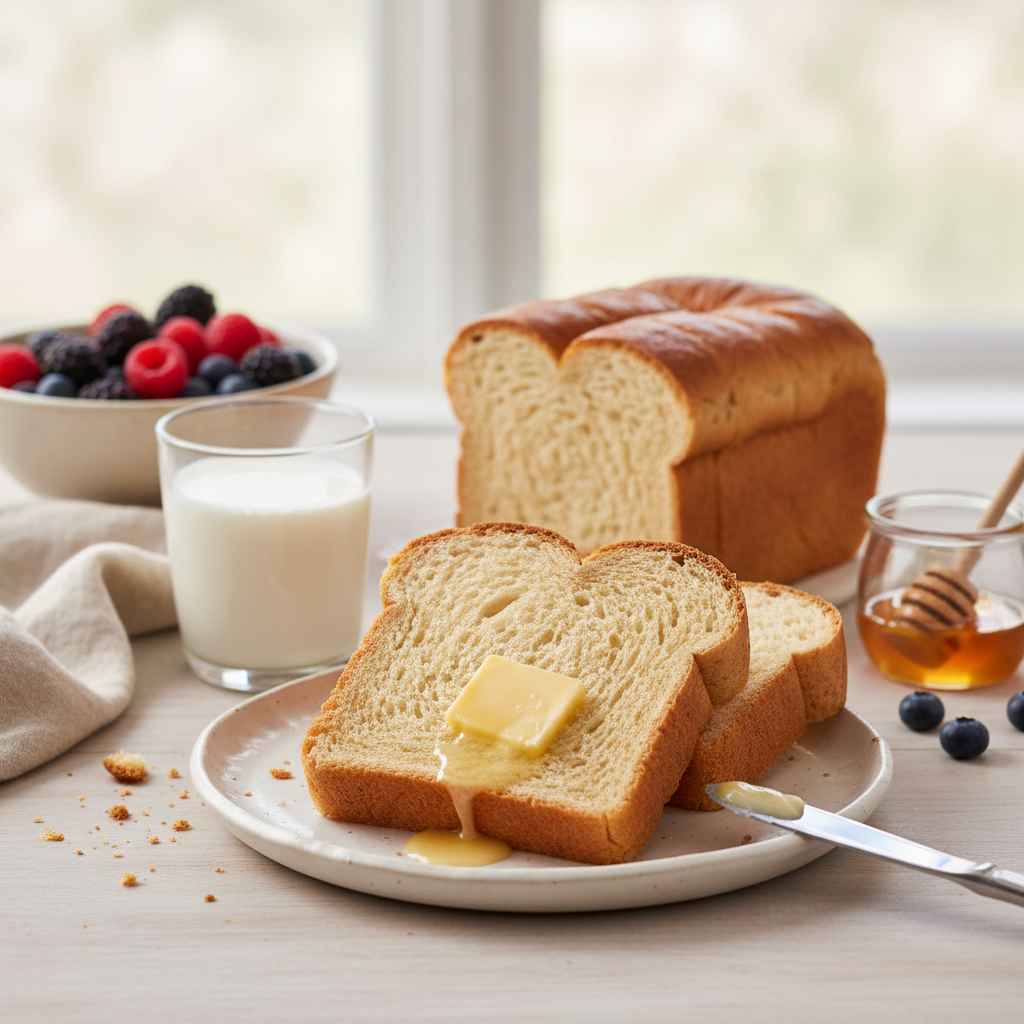 Photo de Recette du pain de mie maison au beurre et lait entier