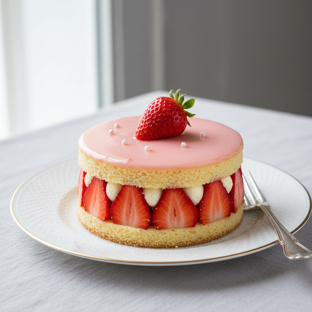 Photo de Recette de fraisier facile à la crème diplomate