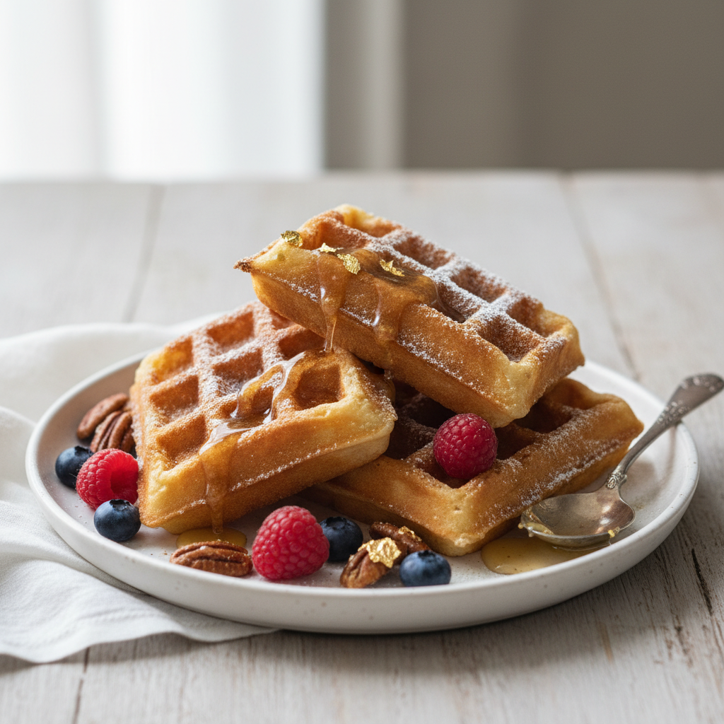Photo de Recette des gaufres de foire au beurre noisette