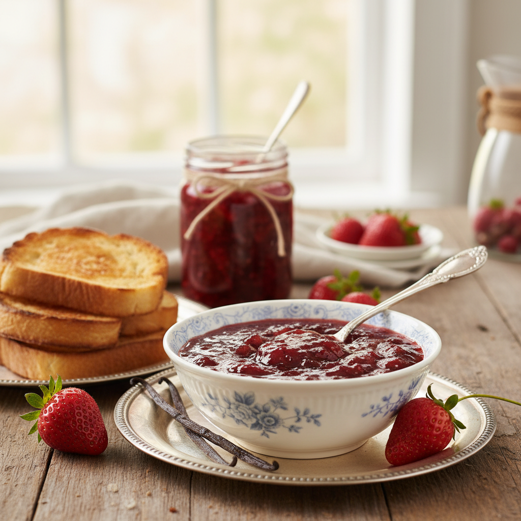 Photo de Recette de confiture de fraises à l'ancienne et à la vanille