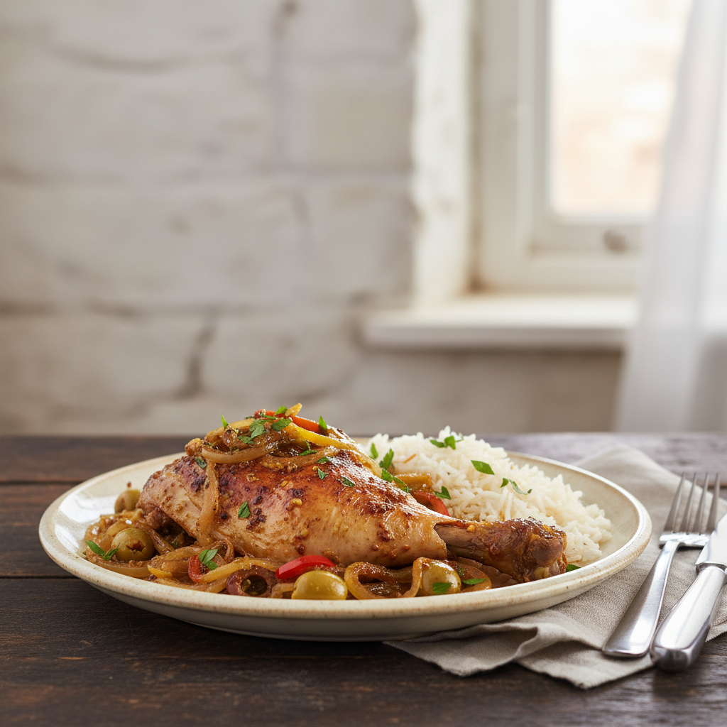 Photo de Recette de poulet yassa sénégalais aux oignons fondants