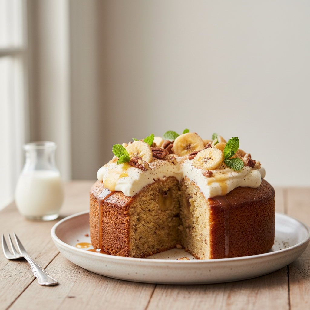 Photo de Recette de gâteau à la banane moelleux et parfumé