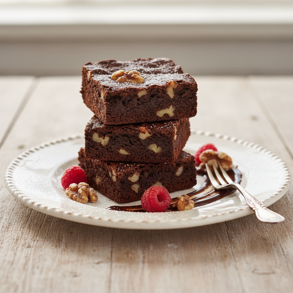 Photo de Recette de brownies moelleux au chocolat noir et noix