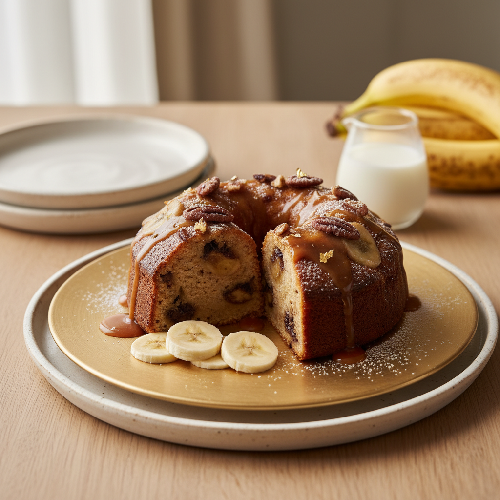 Photo de Recette de cake banane fondant et généreux