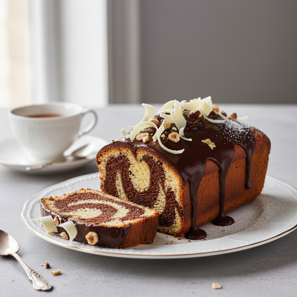 Photo de Recette de cake marbré Cyril Lignac au moelleux de chef