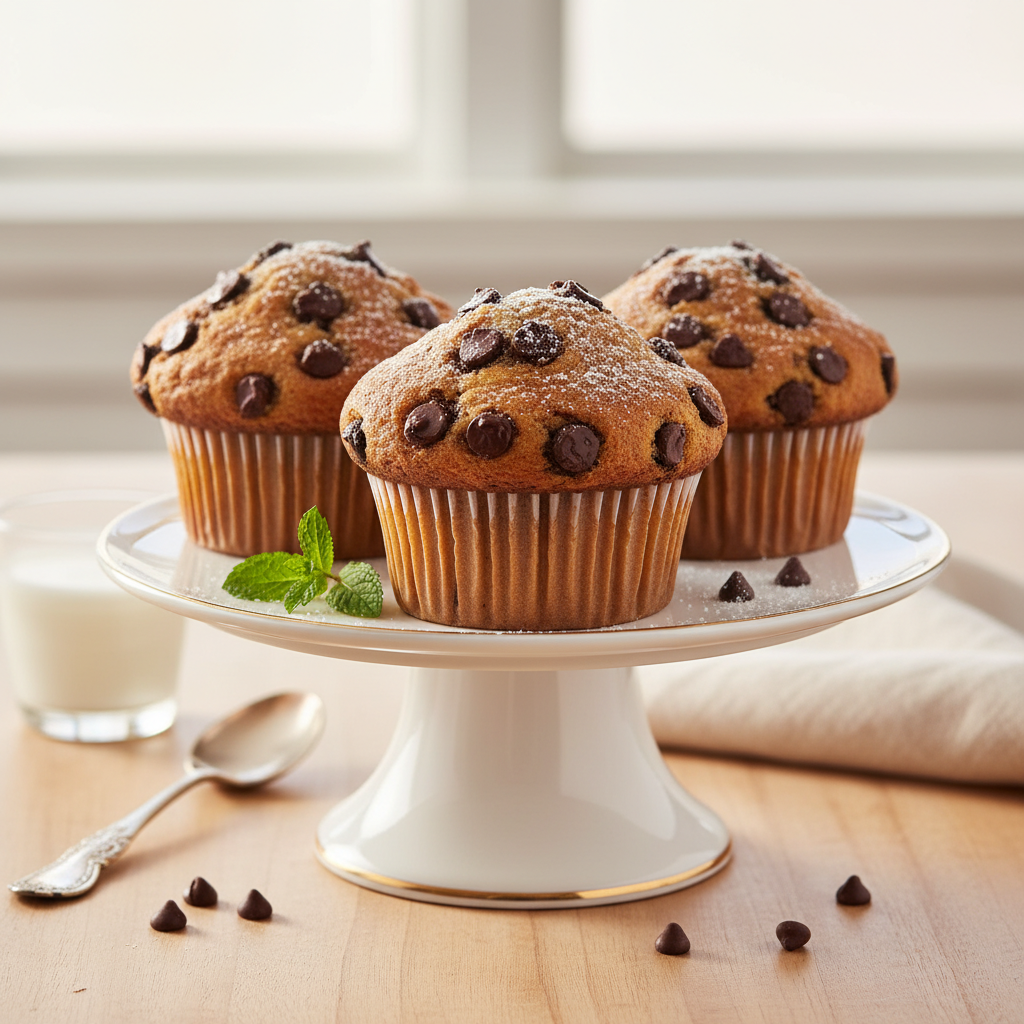 Photo de Recette des muffins aux pépites de chocolat gourmands