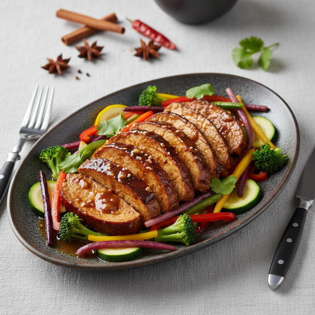 Photo de Recette de seitan braisé aux épices et à la sauce soja