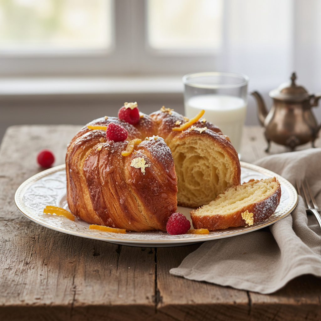 Photo de Recette de la brioche feuilletée croustillante et fondante